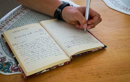 Journals and writing supplies in a prayer cottage